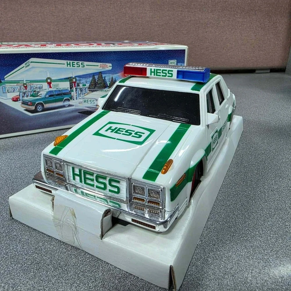 Hess Patrol Car Toy 1993 White Green Excellent Dual Siren Lights Flashers
